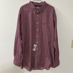 Cinch Men's Print Burgundy Red Long Sleeve Button Down Western Shirt Sz XXL NWT